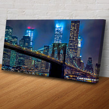 Load image into Gallery viewer, Brooklyn Bridge Night View Canvas Wall Art