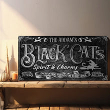 Load image into Gallery viewer, Black Cat’s Spirits &amp; Charms Bar Halloween Sign II