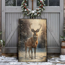 Load image into Gallery viewer, Vintage Winter Deer Christmas Wall Art IV