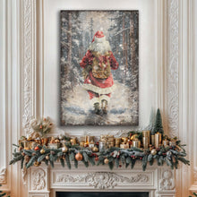Load image into Gallery viewer, Vintage Santa Claus in Winter Forest Christmas Wall Art II
