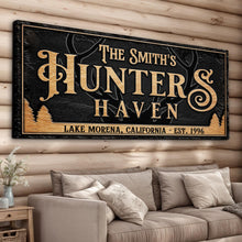 Load image into Gallery viewer, Personalized Hunters Haven Family Sign