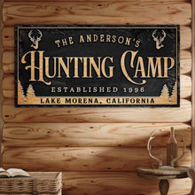 Load image into Gallery viewer, Personalized Family Hunting Camp Sign