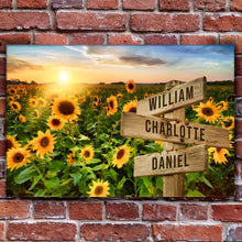 Load image into Gallery viewer, Sunflower Field Family Names Sign