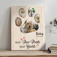 Load image into Gallery viewer, Pet Memorial Sign You Left Paw Prints On Our Hearts II