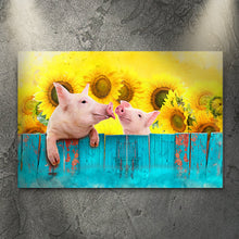 Load image into Gallery viewer, Sunflower Pigs Canvas Wall Art