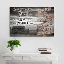 Load image into Gallery viewer, Where Love Grows And Laughter Flows Family Farm Names Sign