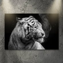 Load image into Gallery viewer, Black And White Smoking Tiger Canvas Wall Art