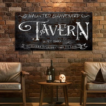 Load image into Gallery viewer, Haunted Graveyard Tavern Halloween Sign III