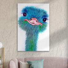 Load image into Gallery viewer, Watercolor Ostrich Canvas Wall Art