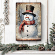 Load image into Gallery viewer, Vintage Snowman Christmas Wall Art