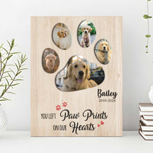 Load image into Gallery viewer, Pet Memorial Sign You Left Paw Prints On Our Hearts II