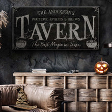Load image into Gallery viewer, Potions, Spirits &amp; Brews Tavern Halloween Sign