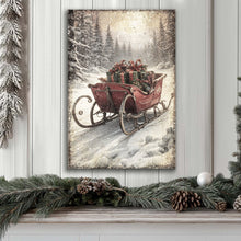 Load image into Gallery viewer, Vintage Christmas Sleigh Sled Wall Art IV