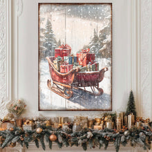 Load image into Gallery viewer, Vintage Christmas Sleigh Sled Wall Art V