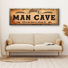 Load image into Gallery viewer, Personalized Man Cave Sign: Rustic Man Cave Sign for Custom Bar Signs or Home Bar