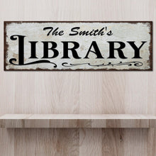 Load image into Gallery viewer, Personalized Library Sign III