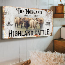 Load image into Gallery viewer, Personalized Highland Cattle Sign III