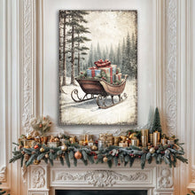 Load image into Gallery viewer, Vintage Christmas Sleigh Sled Wall Art III