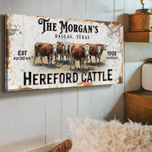 Load image into Gallery viewer, Personalized Hereford Cattle Sign II