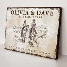 Load image into Gallery viewer, Cowboy Couple Sign