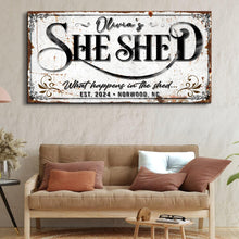 Load image into Gallery viewer, Personalized She Shed Sign XVIII