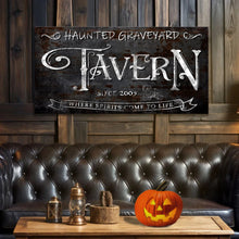 Load image into Gallery viewer, Haunted Graveyard Tavern Halloween Sign III