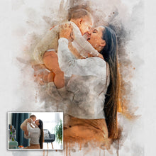 Load image into Gallery viewer, Gift For Mom Watercolor Portrait Custom Wall Art