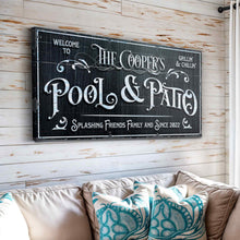 Load image into Gallery viewer, Personalized Pool Sign Black and White