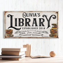 Load image into Gallery viewer, Shhh I'm Reading Library Sign