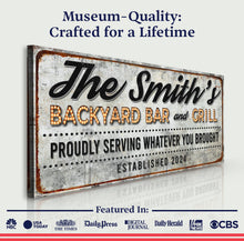 Load image into Gallery viewer, Backyard Bar &amp; Grill Sign XX
