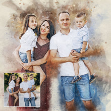 Load image into Gallery viewer, Family Watercolor Portrait Custom Wall Art