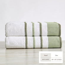 Load image into Gallery viewer, Decorative Cotton Stripe Bath Towel Set - Noelle Collection