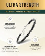 Load image into Gallery viewer, Hematite Magnetic Anklet (6mm Faceted Beads)