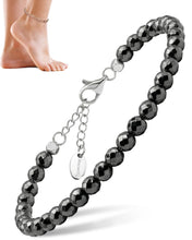 Load image into Gallery viewer, Hematite Magnetic Anklet (6mm Faceted Beads)