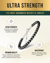 Load image into Gallery viewer, Hematite Magnetic Anklet (6mm Round Beads)