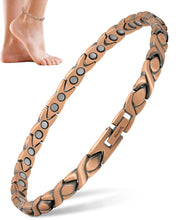 Load image into Gallery viewer, Ultra Strength Copper Magnetic Therapy Anklet for Women