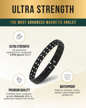 Load image into Gallery viewer, Ultra Strength Titanium Magnetic Therapy Anklet for Men (Black)
