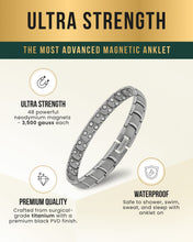 Load image into Gallery viewer, Ultra Strength Titanium Magnetic Therapy Anklet for Men (Silver)
