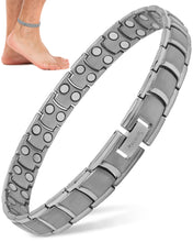Load image into Gallery viewer, Ultra Strength Titanium Magnetic Therapy Anklet for Men (Silver)
