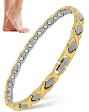 Load image into Gallery viewer, Ultra Strength Titanium Magnetic Therapy Anklet for Women (Gold &amp; Silver)