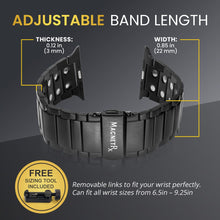 Load image into Gallery viewer, Magnetic Therapy Apple Watch Band Black Stainless Steel