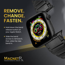 Load image into Gallery viewer, Magnetic Therapy Apple Watch Band Black Stainless Steel