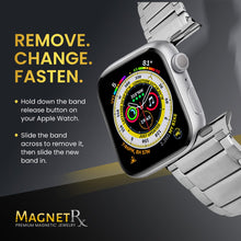 Load image into Gallery viewer, Magnetic Therapy Apple Watch Band Silver Stainless Steel