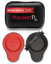 Load image into Gallery viewer, Biomagnetic Therapy Magnet Set — Neodymium &amp; Leather (2 Medium Magnets)