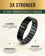 Load image into Gallery viewer, 3x Strength Titanium Magnetic Bracelet for Men (Black)