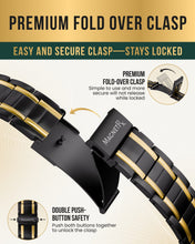 Load image into Gallery viewer, 3x Strength Titanium Magnetic Bracelet for Men (Black &amp; Gold)