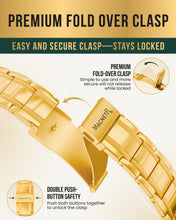 Load image into Gallery viewer, 3x Strength Titanium Magnetic Bracelet for Men (Gold)