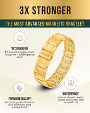 Load image into Gallery viewer, 3x Strength Titanium Magnetic Bracelet for Men (Gold)