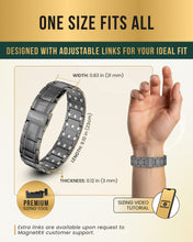 Load image into Gallery viewer, 3x Strength Titanium Magnetic Bracelet for Men (Gunmetal)