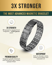 Load image into Gallery viewer, 3x Strength Titanium Magnetic Bracelet for Men (Gunmetal)